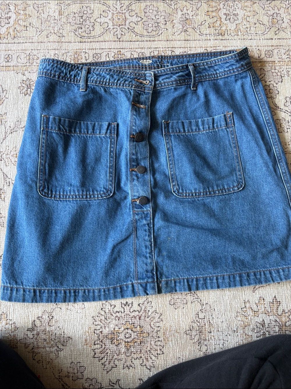 Old Navy Blue Denim Button-Front Mini Skirt